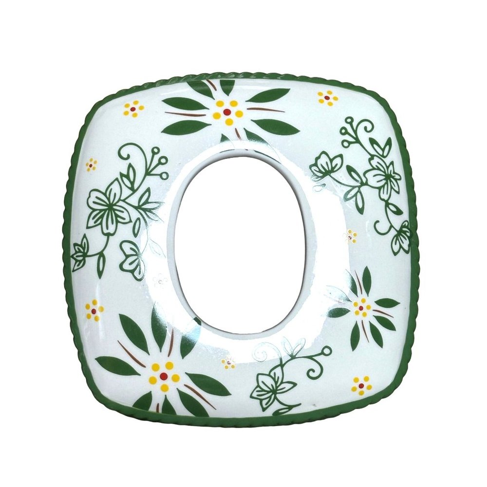 Temptations Old World‎ Green Tissue Holder Rope Trim Design 5.5 x 6" No Chips or - Picture 3 of 4